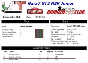 Gara7 GT3 NSR Junior 16