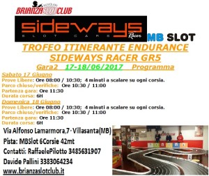 Programma Gara.2 Trofeo Itinerante Endurance GR5 Gara2 BSN- 2017